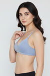 Zivame Bare Melange Padded Non Wired 3/4th Coverage Tshirt Bra - Blue Melange — thumbnail 3